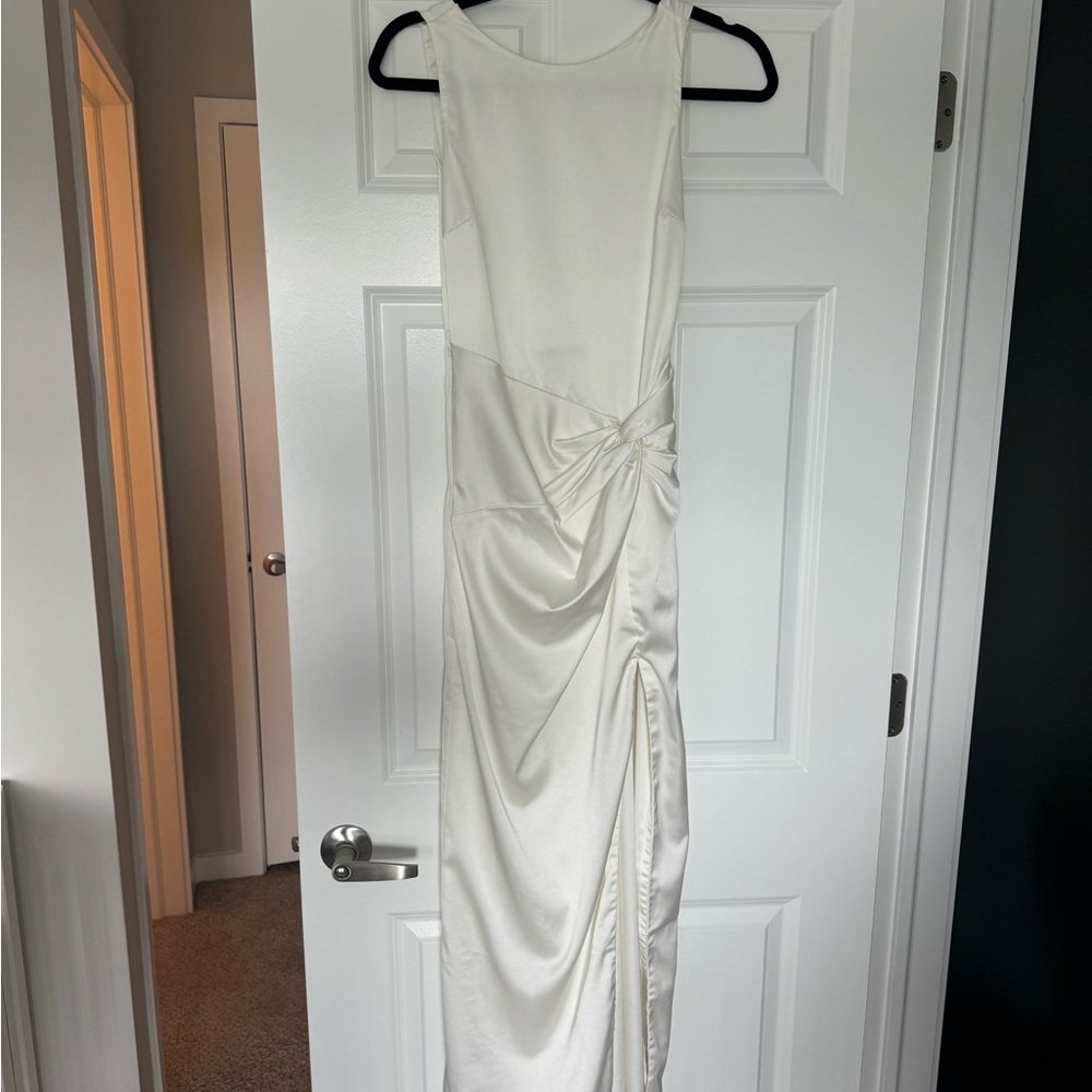 White Satin Abercrombie Dress